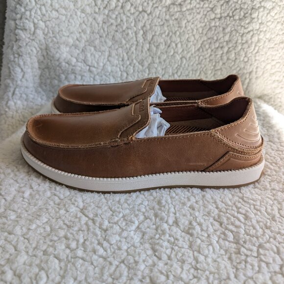 Olukai Kakaha Nia Mens Size 9 Brown Leather Slip-ons NWOT main image 4